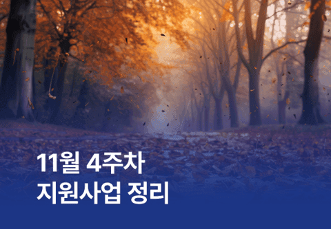 [지원사업] 11월 4주차 지원사업 정리