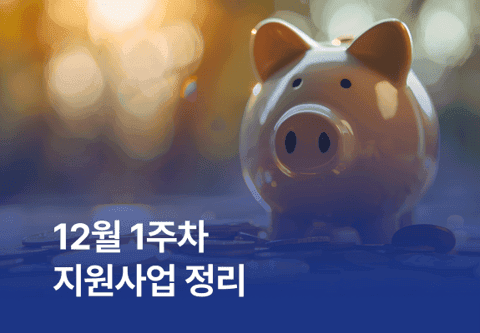 [지원사업] 12월 1주차 지원사업 정리